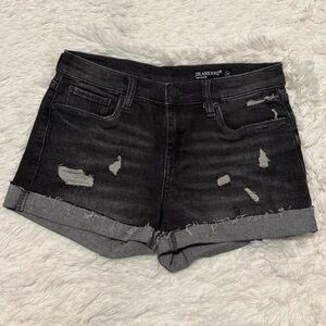 BlankNYC Women's The Fulton Roll-Up Denim Shorts Black Size 26